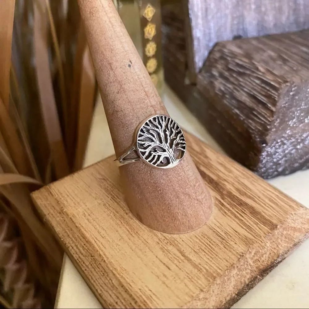 Tree Of Life Sterling Silver Ring Size 9